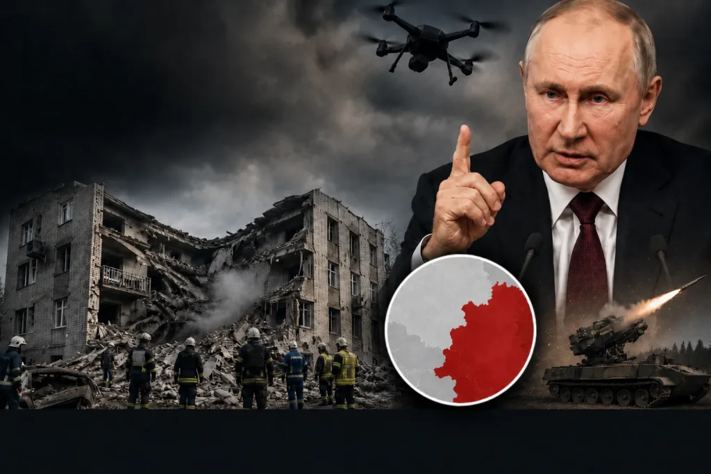 Putin Vows Retaliation After Accusing Ukraine of Hitting Student Dormitory