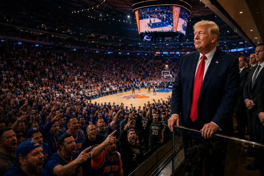 Donald Trump NBA Finals Appearance at Madison Square Garden Met With Loud Boos and Heavy Security